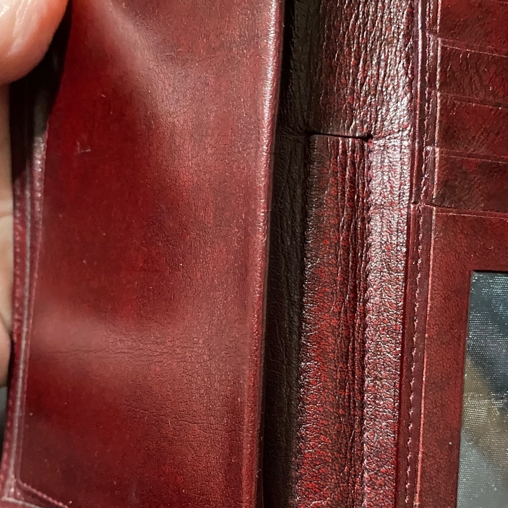 Elegant Sport Gold-Pfeil W. Germany burgundy checkbook Leather Wallet - Picture 11 of 16